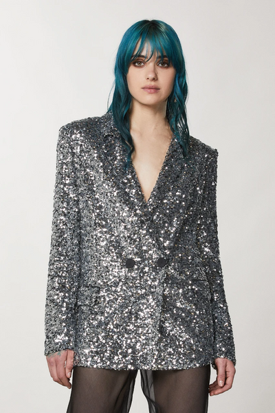 Two-button Jacket With Sequins
