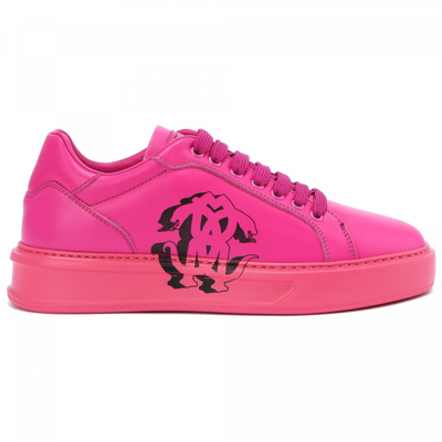 Mirror Snake Sneakers in Fuschia