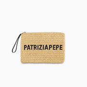 Woven Clutch Bag in Sand