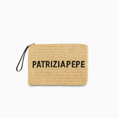 Woven Clutch Bag in Sand