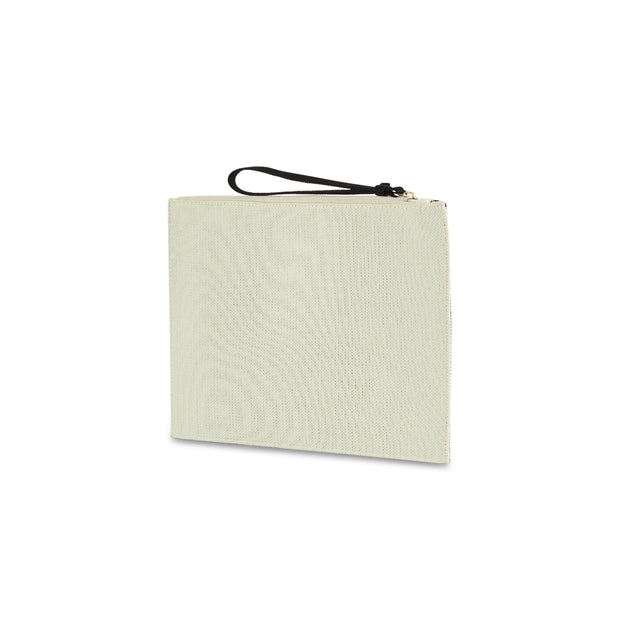 Medium Jacquard Clutch Bag in Ecru