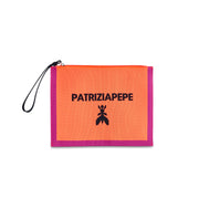 Medium Jacquard Clutch Bag in Orange
