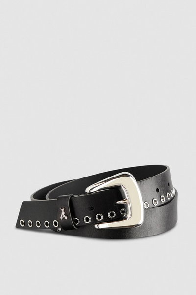 Leather belt with piercing