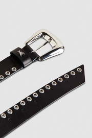 Leather belt with piercing