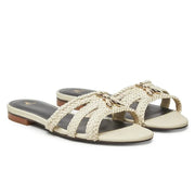 Braided Slides in Ecru