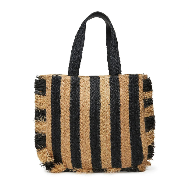 Woven Striped Tote Bag