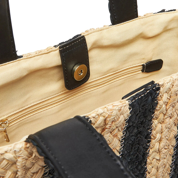 Woven Striped Tote Bag