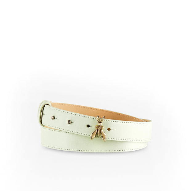 Leather Belt in Mint Green