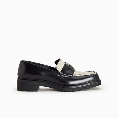Contrast Leather Loafers