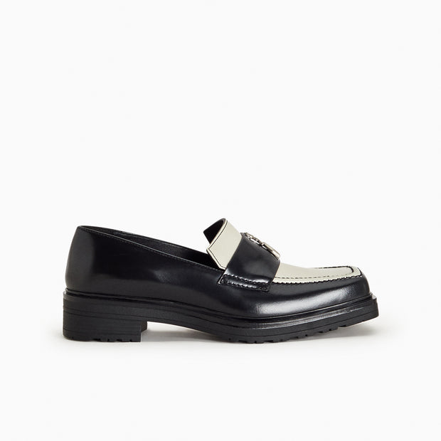 Contrast Leather Loafers