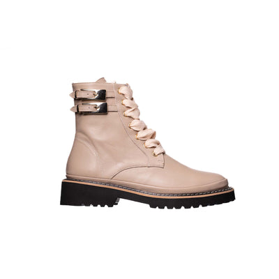 Alba Lace Up Boot in Latte