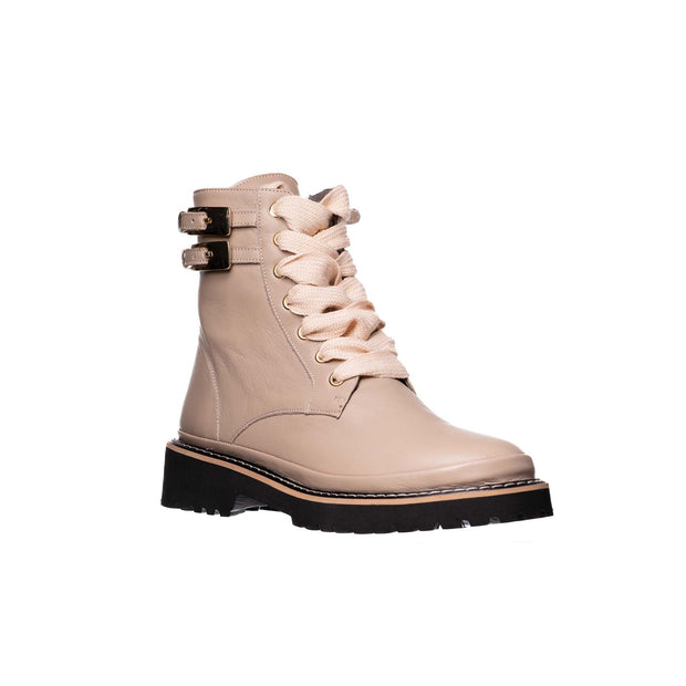 Alba Lace Up Boot in Latte