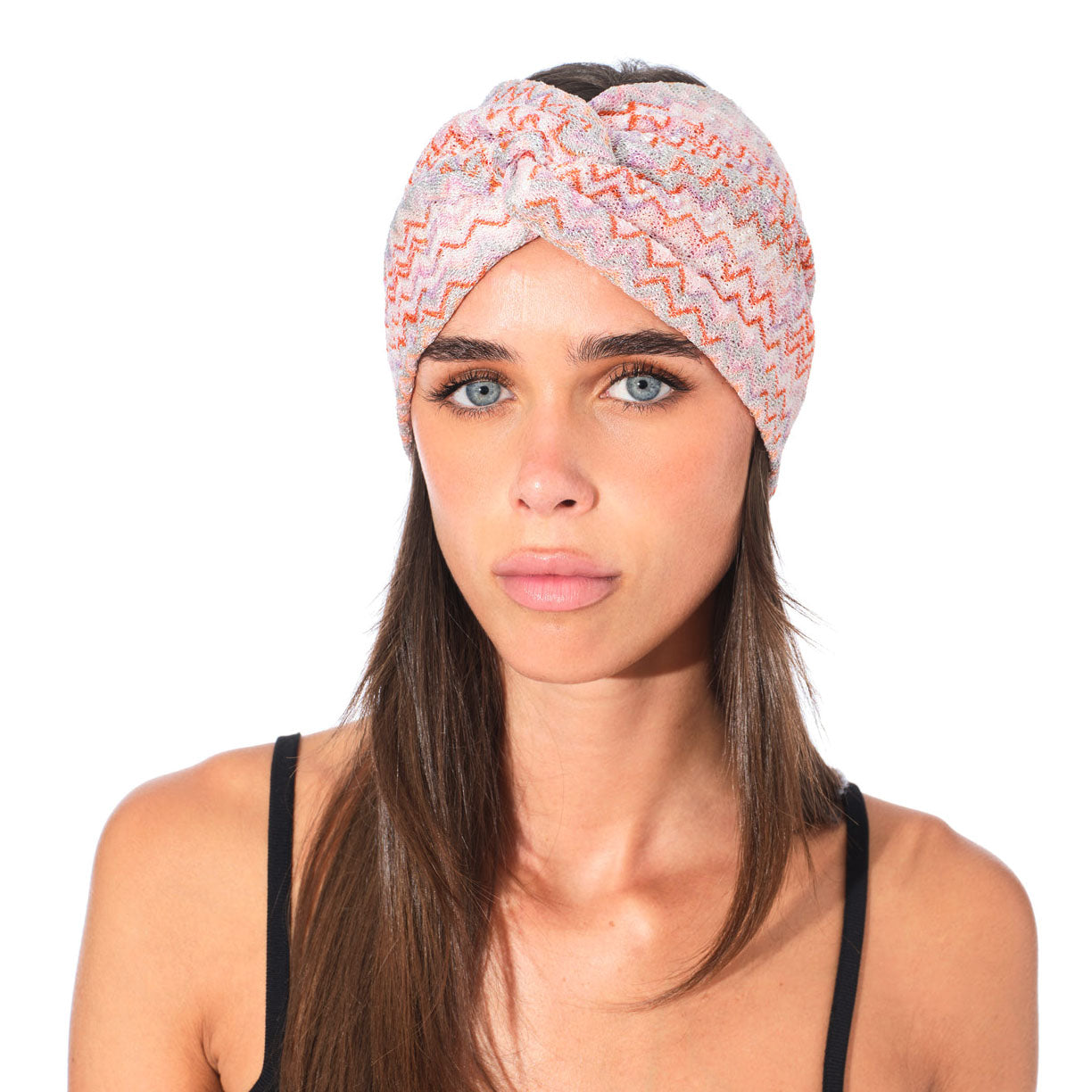 Knit Hair Band in Coral
