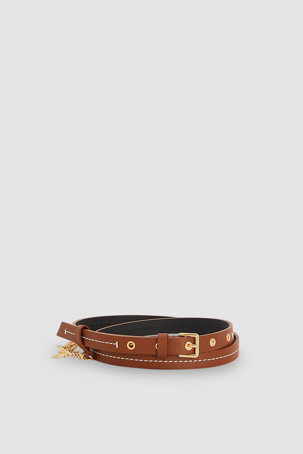 Low-waist leather belt