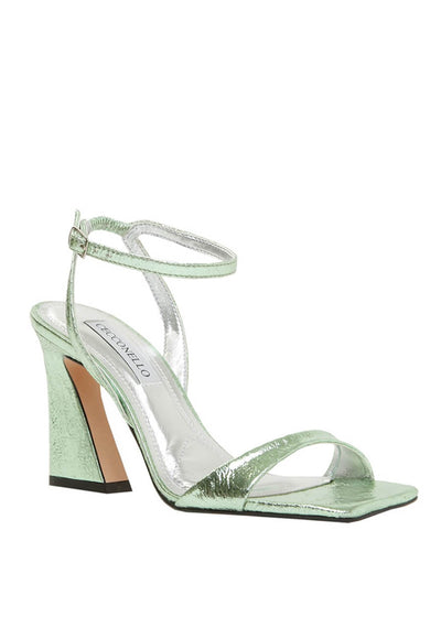 Cecconello green metallic square toe sandal 1590003-2 | Perth WA
