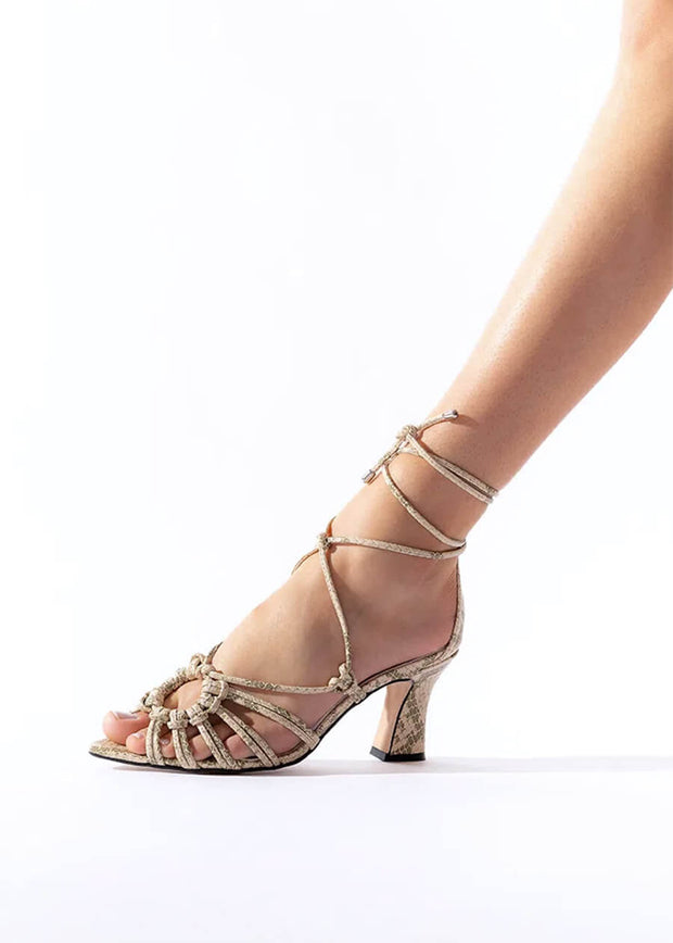 Cecconello cream lace-up suotira sandal 1593002 | Perth WA