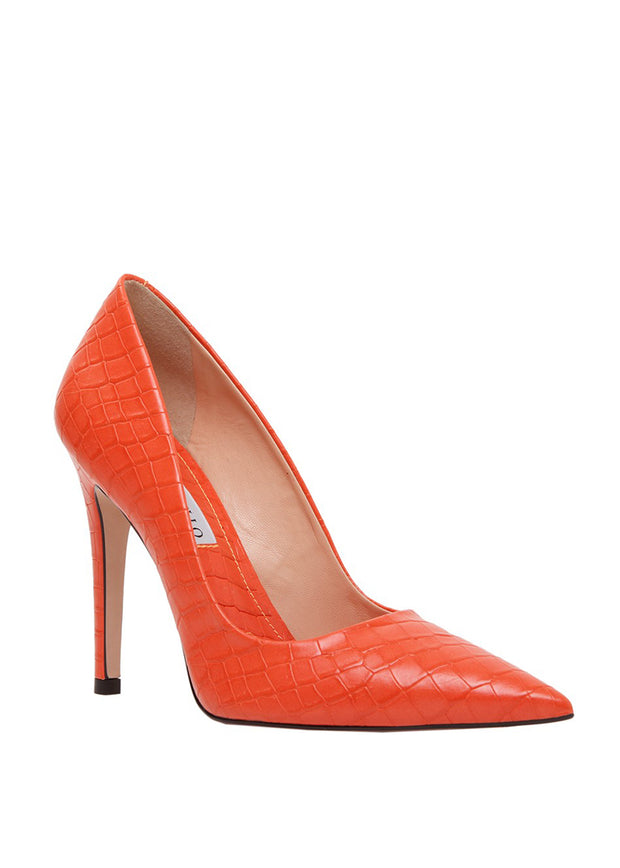 Classic stiletto heel pump with crocodile patterned leather | Perth WA