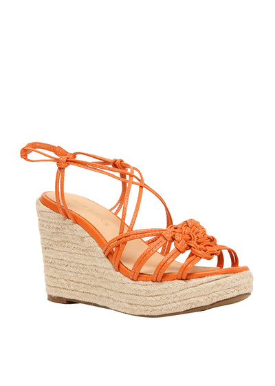 Strappy orange wedges with an espadrille heel | Perth WA