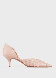 Emporio Armani - Leather court shoes with pleated details [X3E381XF442100660] - Powder Pink